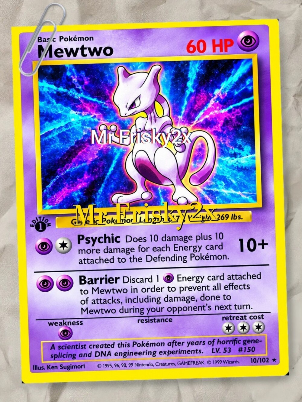 Mewtwo Metal Pokemon Car Poster Measures Roughly 6x8.